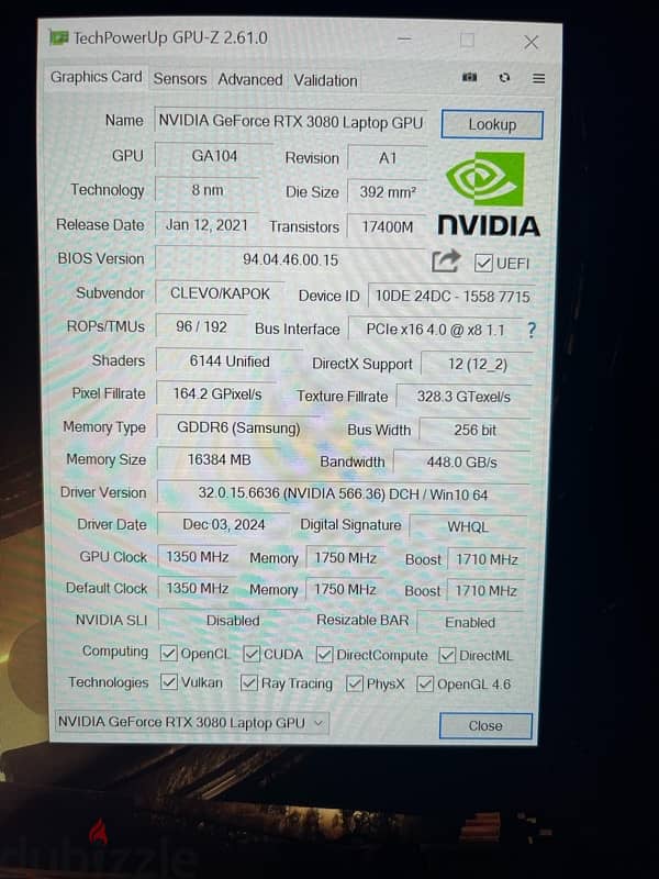 CLEVO P870TM RTX 3080 16 GB  الوحيد في مصر بديل ديسك توب 6