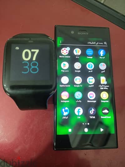 موبايل سوني xz مع ساعة سوني سمارت sony smart watch 3