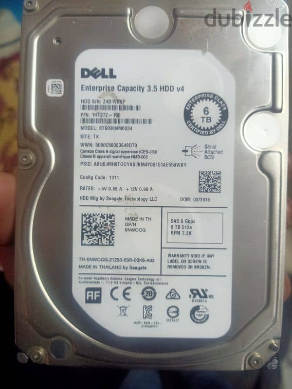 Hard disk 6 TB for servers and workstation 0