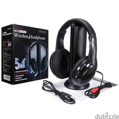 5 In 1 Wireless Headset - سماعة اذن لاسلكية للالعاب او التلفاز 5 في 1