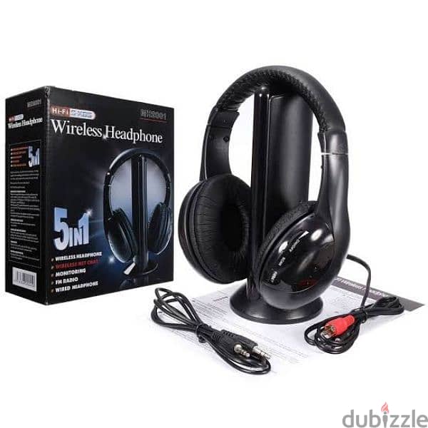 5 In 1 Wireless Headset - سماعة اذن لاسلكية للالعاب او التلفاز 5 في 1 0