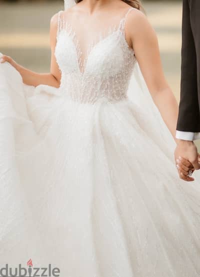 wedding dress with veil