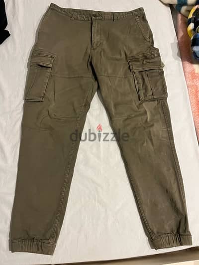 H&M Davido Olive Multi-Pocketed Trousers