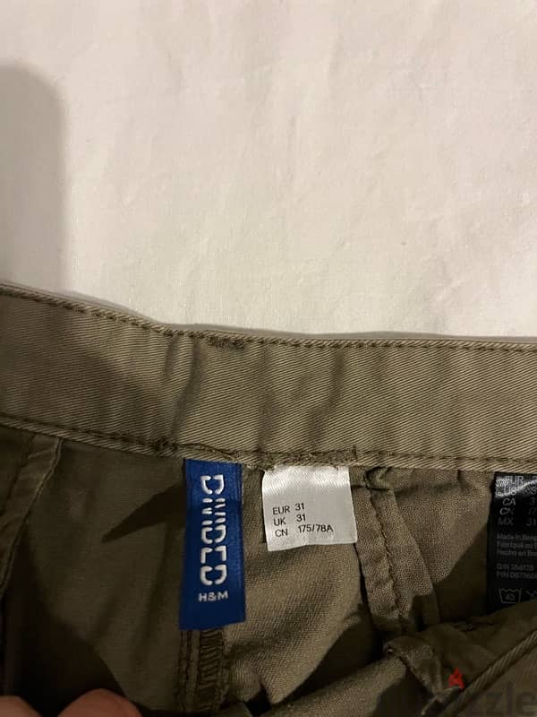 H&M Davido Olive Multi-Pocketed Trousers 1