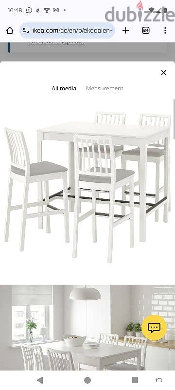 Ikea table with bar stools 2