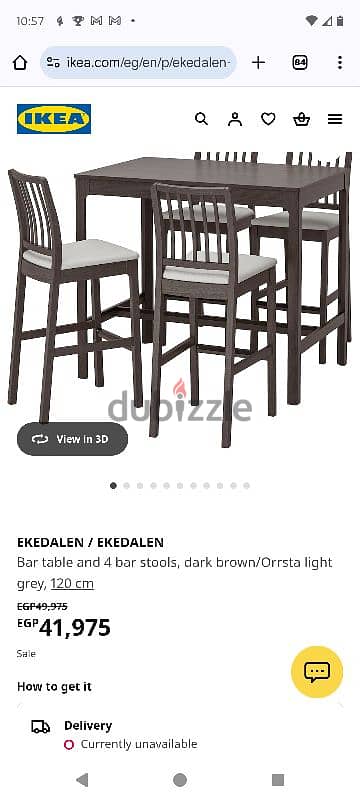 Ikea table with bar stools 5