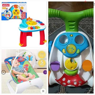 كرسى هزاز للاطفال bounce baby chair + مشاية+ لعبة متعددة الاستخدامات