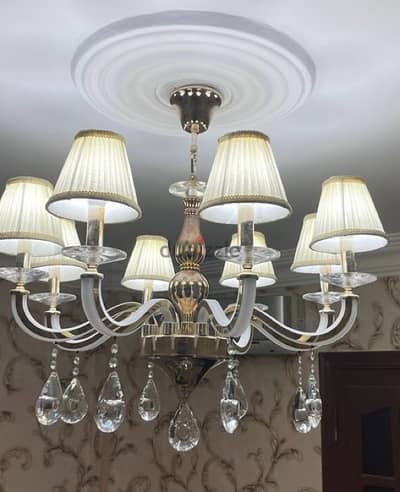 Crystal Chandelier original two levels Lamp and Led single and double