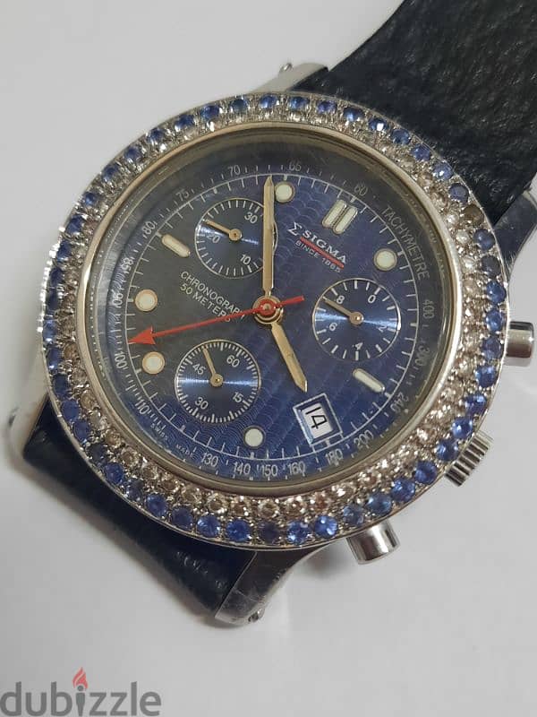 Sigma Original Chronograph Swiss Watch with Real Diamond 1