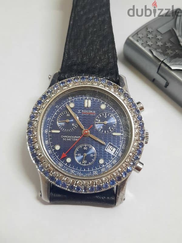 Sigma Original Chronograph Swiss Watch with Real Diamond 2