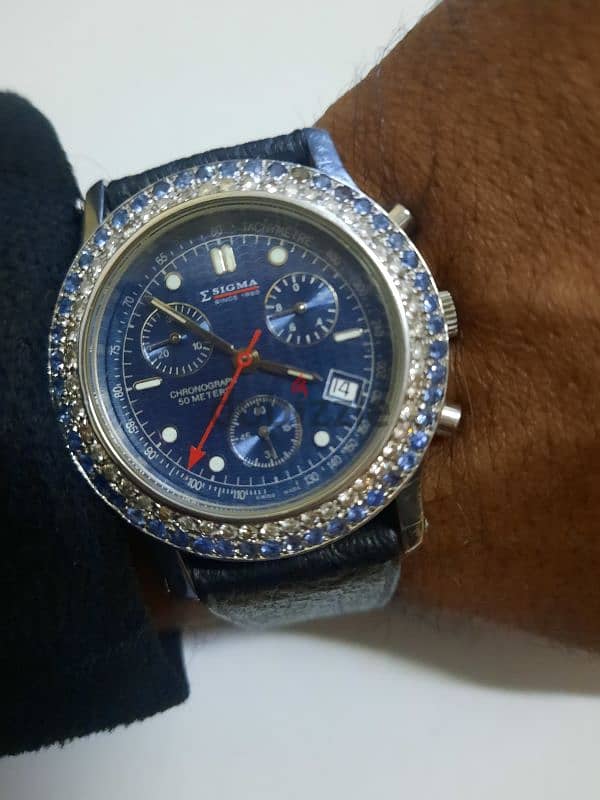 Sigma Original Chronograph Swiss Watch with Real Diamond 3