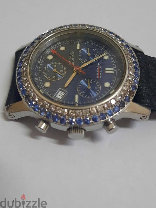 Sigma Original Chronograph Swiss Watch with Real Diamond 4