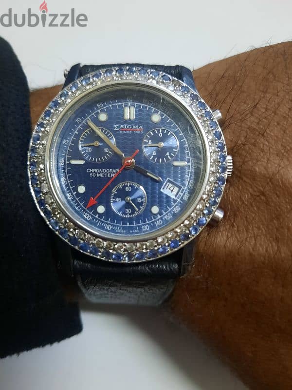 Sigma Original Chronograph Swiss Watch with Real Diamond 5