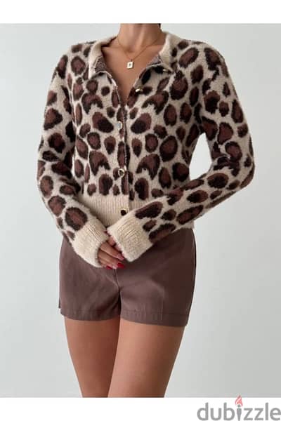 leopard printed cardigan