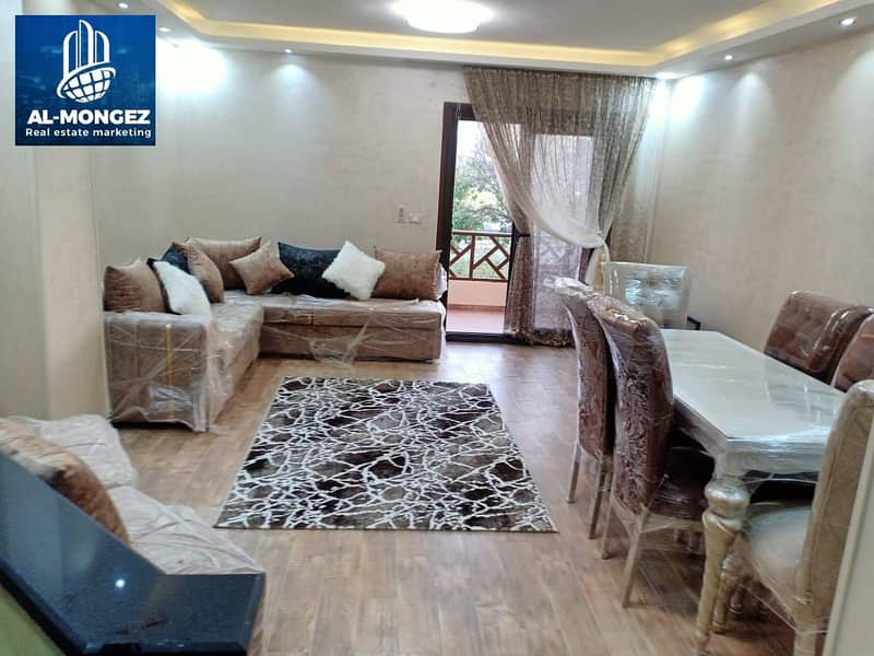 A distinctive apartment for rent, furnished, 90 square meters, fully finished, hotel-style furniture, in Rehab City, First Settlement, New Cairo 0