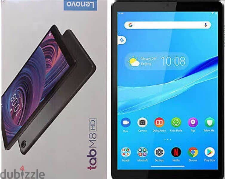 Lenovo tab M8 with box like new and screen protector from day 1 0