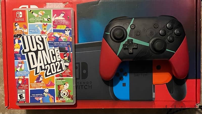 Nintendo Switch V2+just dance 2021+pro controller+memory card 512GB 0