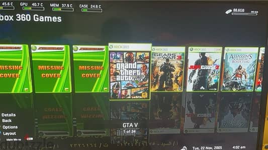 جهاز اكس بوكس 360 xbox360 مهكر فيه 37 لعبه وكاميرا وحالته ممتازه