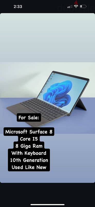 Microsoft Surface 8 pro. 0