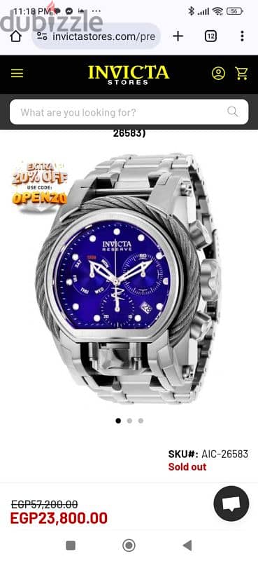 ساعه invicta bolt  سوداء 3