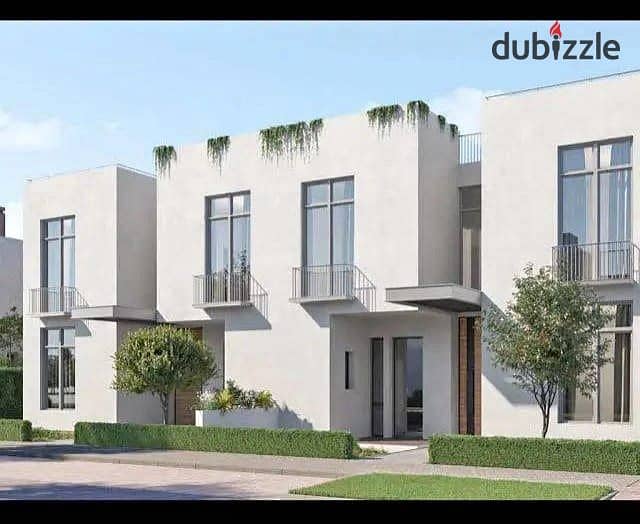 A distinctive townhouse for sale in La Vista Town, located in New Cairo near UC, with only 5% down payment and a payment plan over 7 years. Immediate 0