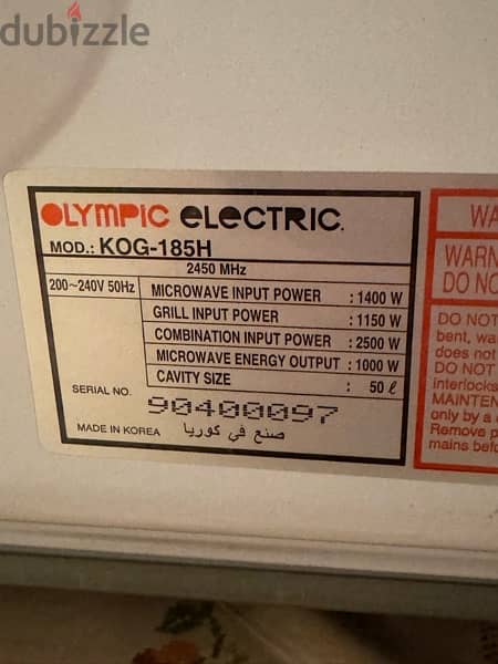 olympic electric microwave 50litres 0