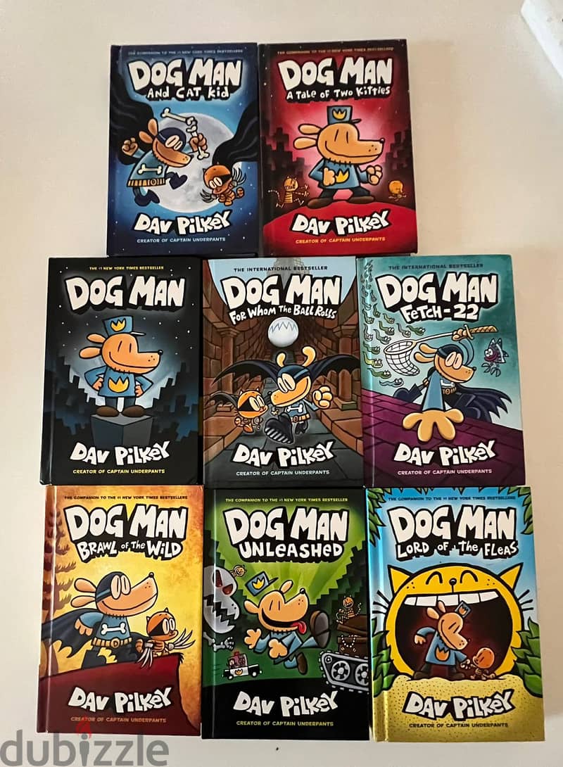 For sale 8 Dogman Comics (used but as new) good for age 6-9 years 0