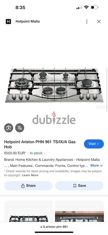 Ariston Gas hob - 90cm