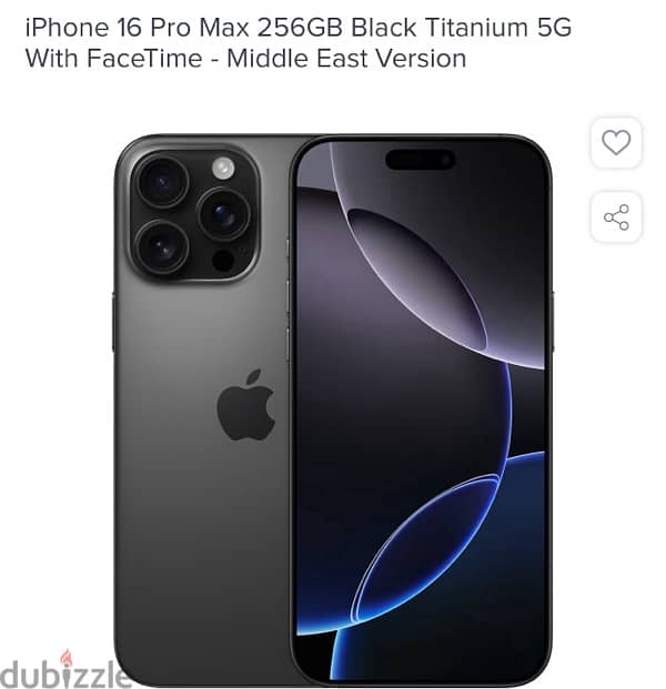 Iphone 16 pro max شرق أوسط أسود بدون ضرائب 0