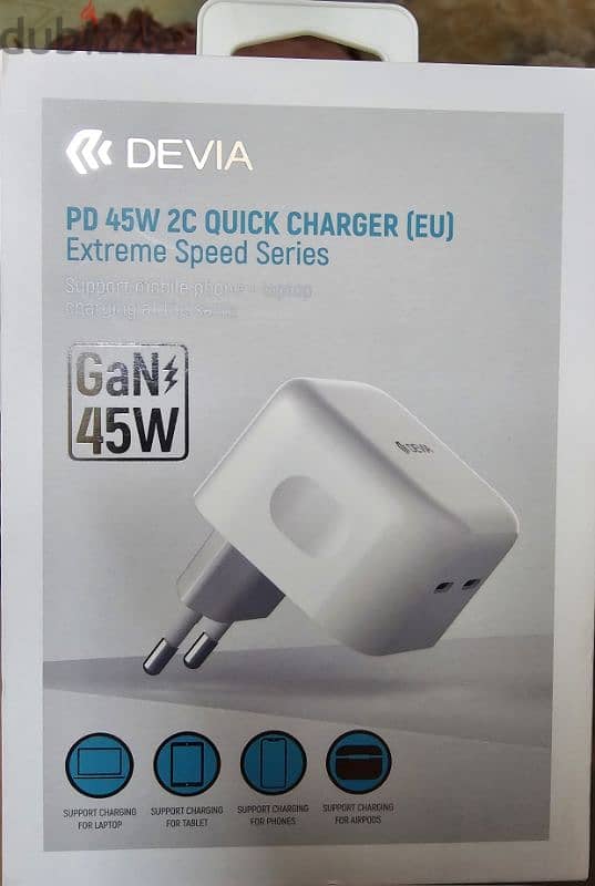 Orignal Samsung cable type c to type c 25w and Devia Charger 45w 1