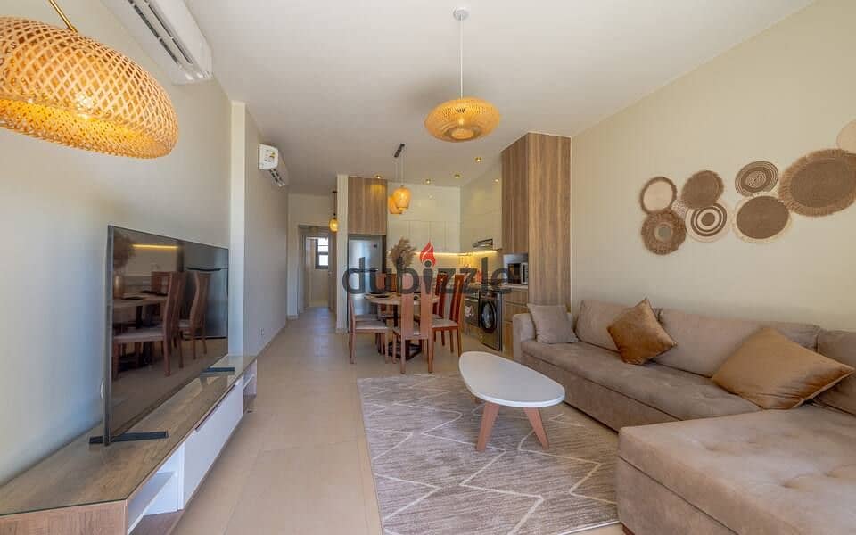 apartment 2bed + garden For Sale ( open lagoon view ) in Shedwan El Gouna Red Sea Fully finished with kitchen cabinets + Ac 0