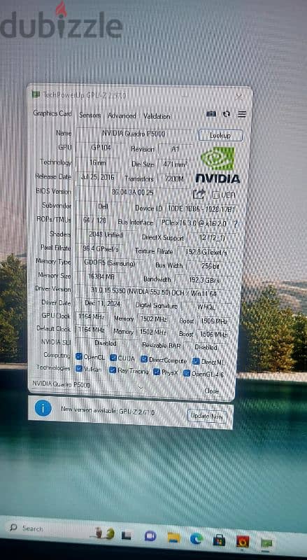 لاب توب dell 7720 Quadro P5000 16g بحاله ممتازه متاح التوصيل للمحافظات 9