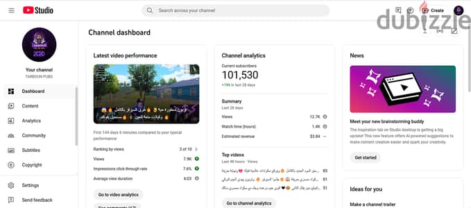 قناة يوتيوب 100 الف مشترك مفعلة الدخل youtube