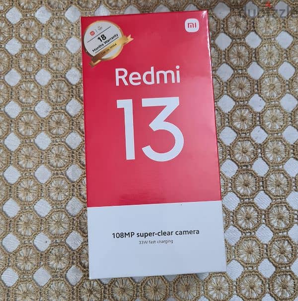 Redmi 13 256g / Ram 8 / Camera 108 Mega جديد متبرشم 0