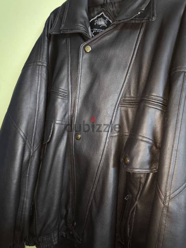 vintage leather jacket jiniclin original size xxl 2