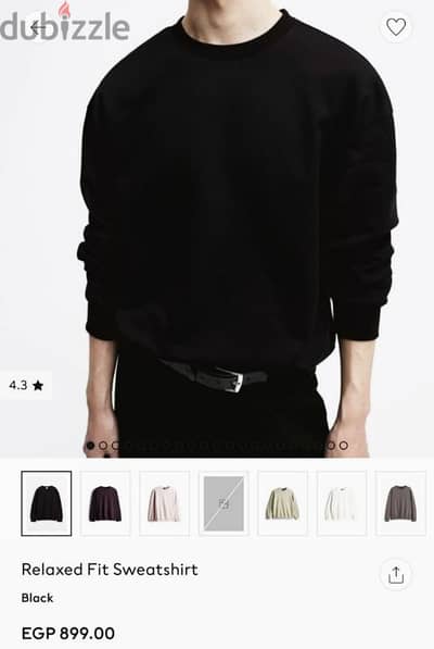 سويتشيرت شتوي H&M جديد بالتيكت H&M BLACK SWEATSHIRT