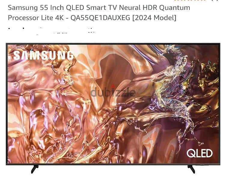 Samsung 55 Inch QLED Smart TV Neural HDR Quantum - QA55QE1DAUXEG 0