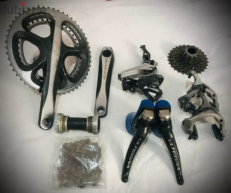 Shimano Ultegra 6800 11 Speed Groupset  and crankset shimano dura ace 0