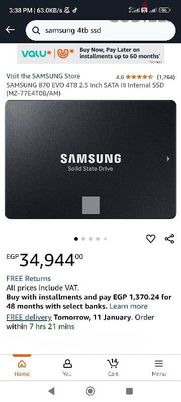 SAMSUNG 870 EVO 4TB 2.5 Inch SATA III Internal SSD