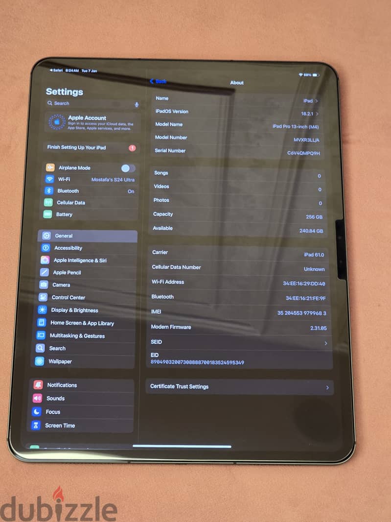 iPad Pro 13 M4 256GB WiFi كالجديد بالضمان 1