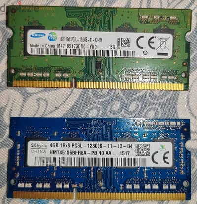 laptop ram ddr3 2*4g