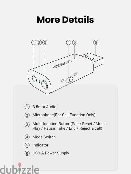 UGREEN Bluetooth Audio Receiver & Transmitter 10