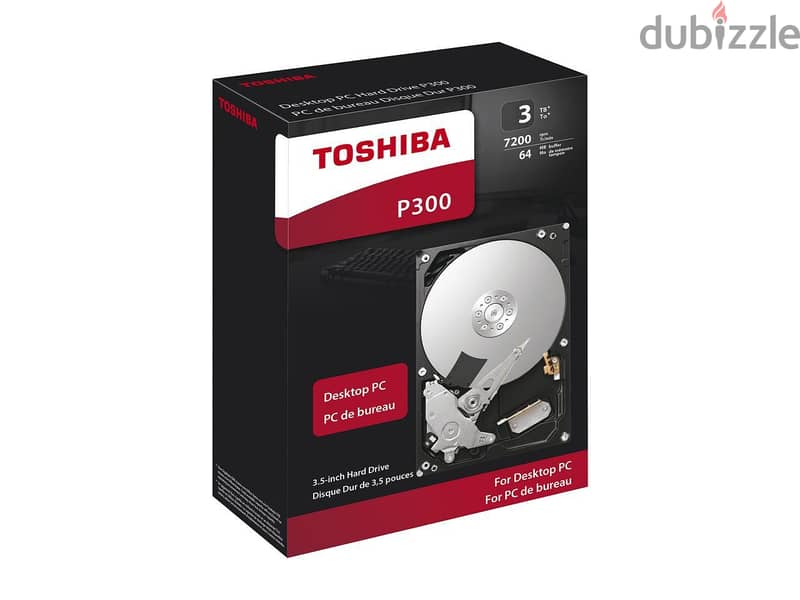 هارد ديسك TOSHIPA P300 3TB - HDD PC 3.5" TOSHIBA P300 3TB - RED 2