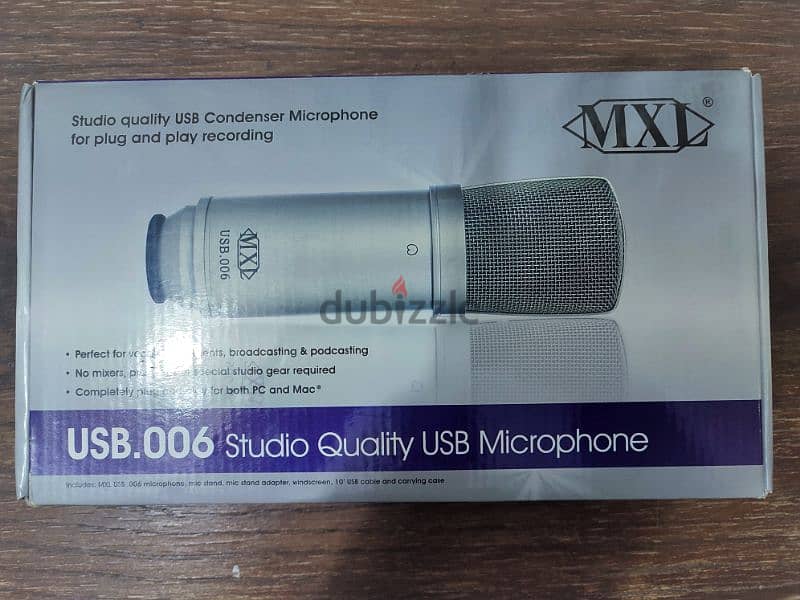 مايك كوندينسر بكارت صوت داخلي MXL 006 USB condenser microphone 2