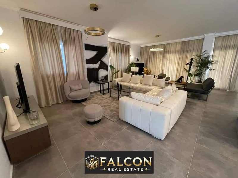 For sale a 3-bedroom apartment minutes from Maadi and Downtown super luxurious finishing Arabesque Compound Al-Fustat. 0