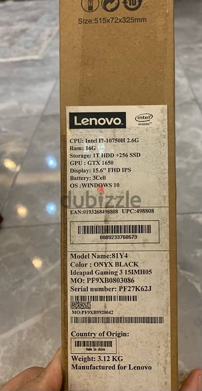 Lap Top Lenovo Gaming 3 core i7Hجيل عاشر Nvidia +  Gtx1650 4G كسر زيرو 4