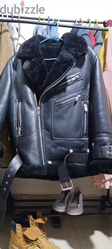 zara  bicker leather jacket size 48