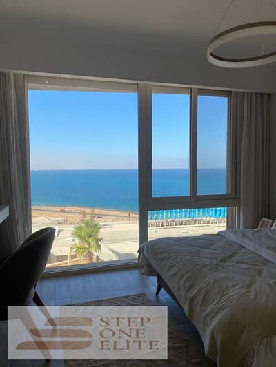 Pay 540,000 for a studio chalet for sale (super luxury, furnished) in Ain Sokhna, on the sea