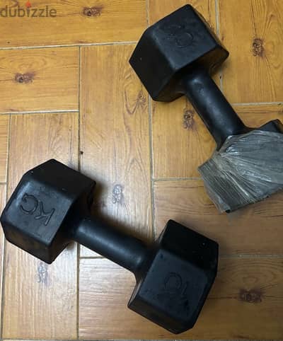 10KG Dumbbells x2 High Quality Rubber