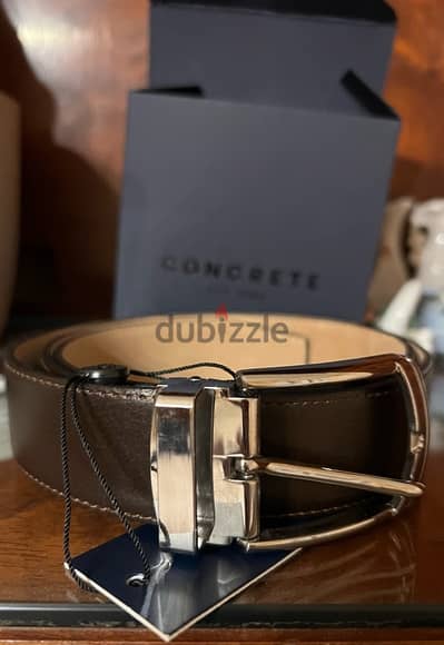 Concrete Dark Brown Belt Real Leather